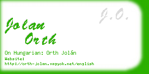 jolan orth business card